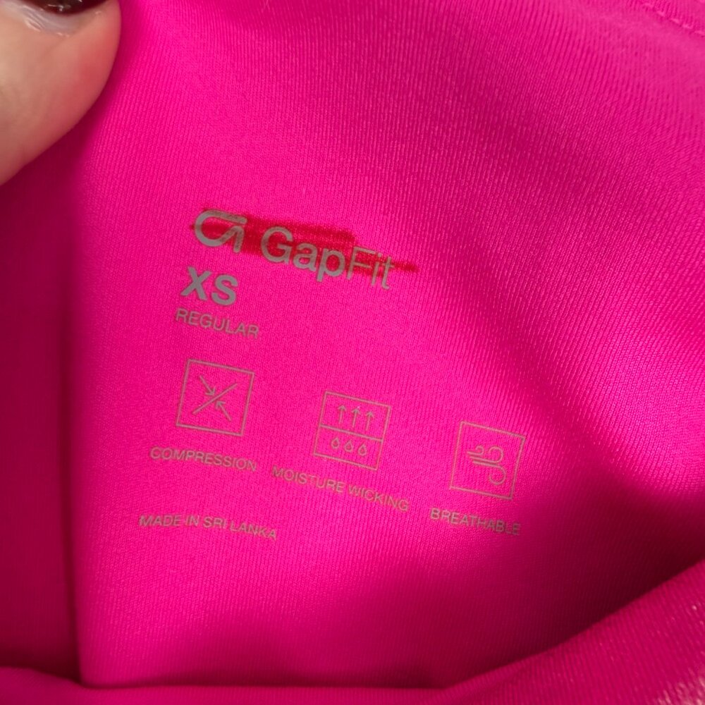 NWT GAP Fit Recycled Power Bike Short 7" Hi-Rise Pink Shimmer Size XS NEW - Picture 7 of 14